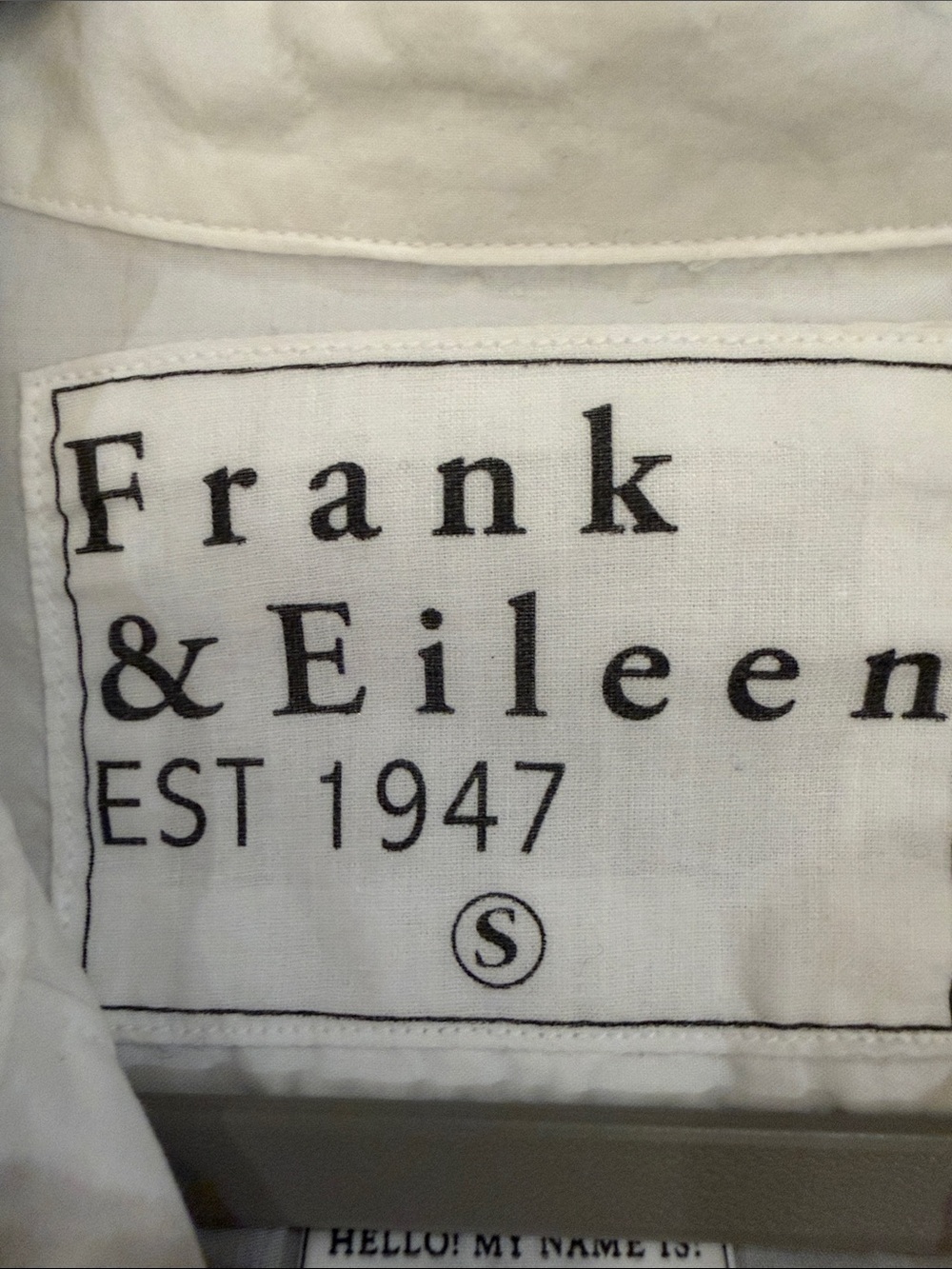 Frank & Eileen White Casual Button-Down Shirt - Frankandeileen.com for sizing - Picture 8 of 10